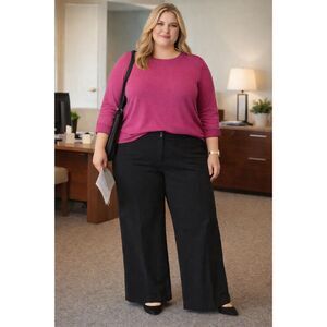 Lane Bryant Pants 6X Black Wide Leg Dress Pants Corpcore Business Casual Chic